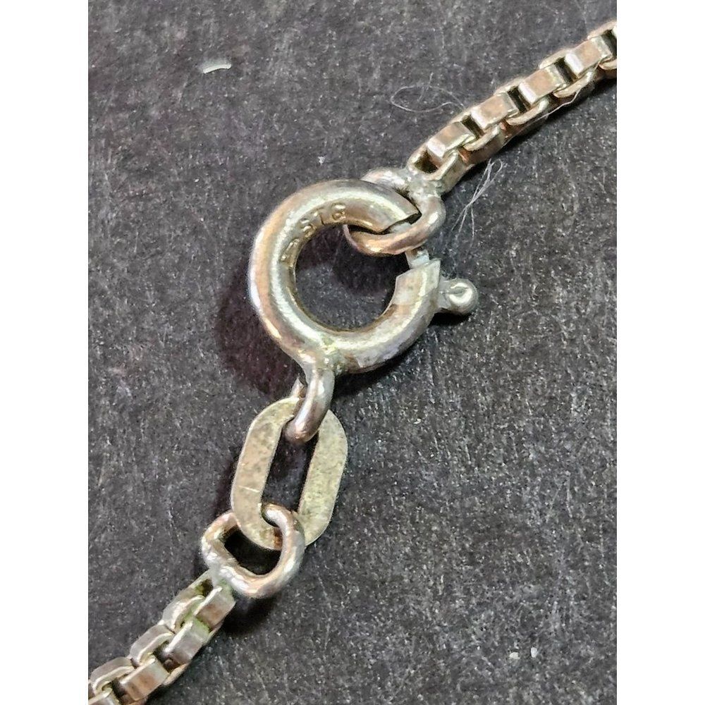 Sterling silver box link necklace 24" - Picture 11 of 12